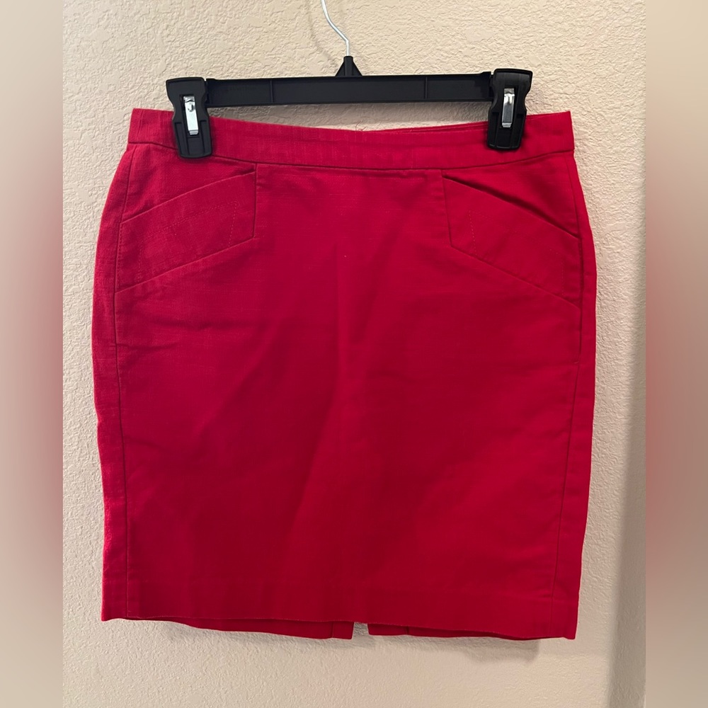 Gap Cotton Pencil Skirt Red Size 0
